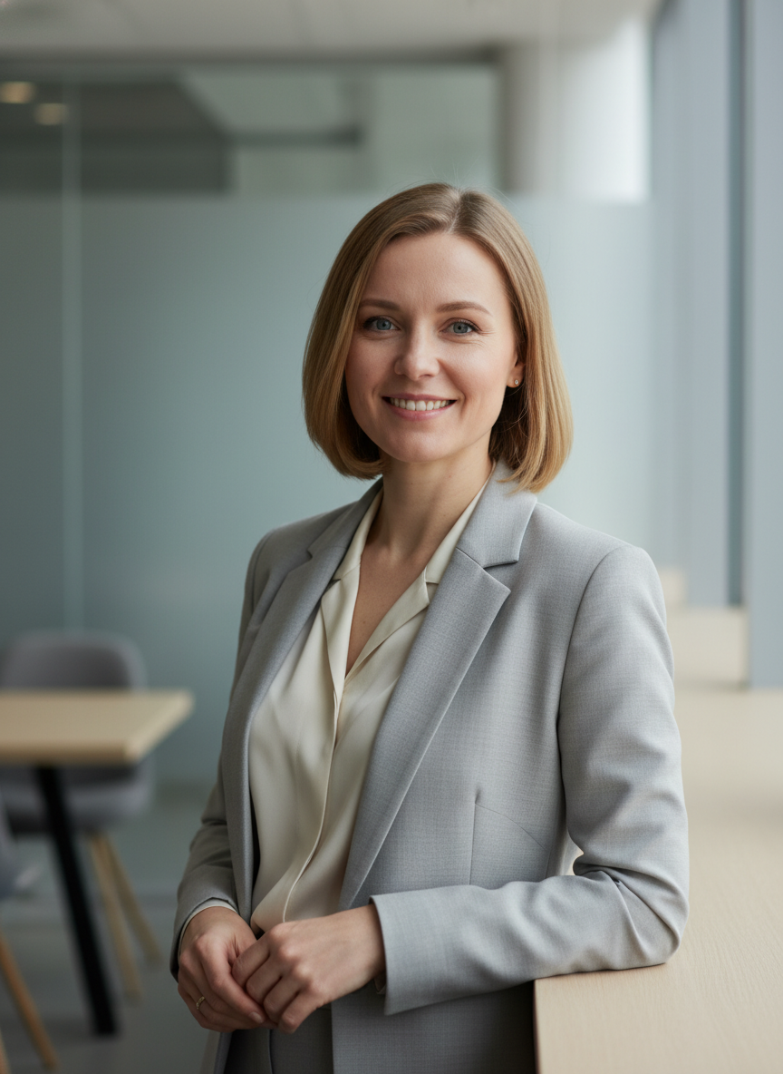 Russian female business owner Amore Cleaning founder professional portrait