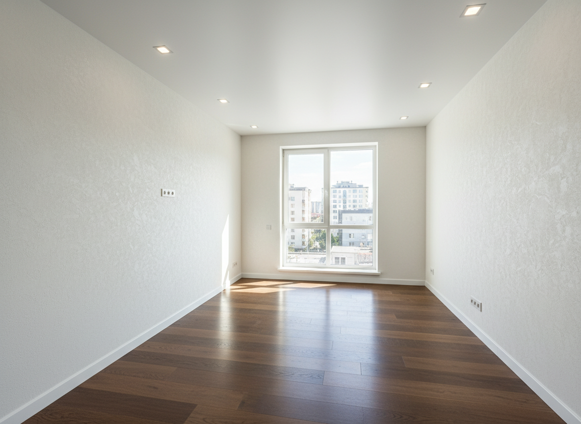 Perfectly clean apartment after post-renovation cleaning Russian interior